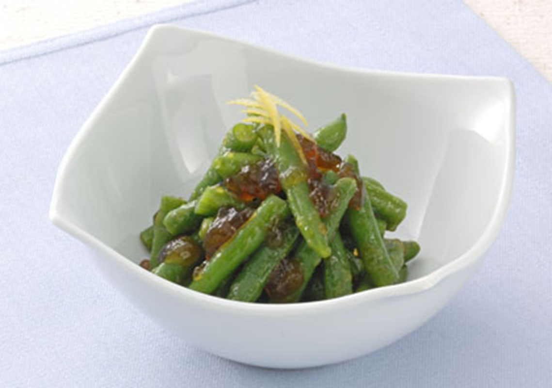 いんげんのぽん酢ジュレ和え