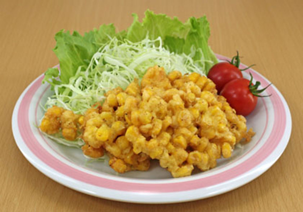 コーンと卵のかき揚げ