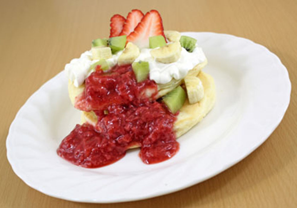 いちごソースのパンケーキ