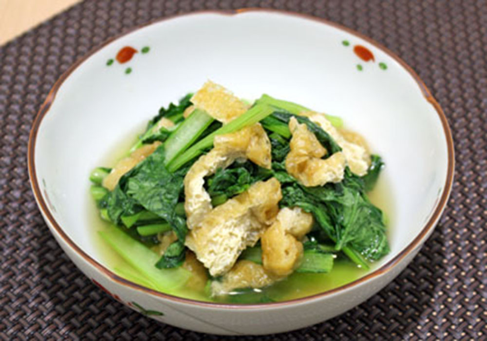 こまつ菜と油揚げの煮浸し
