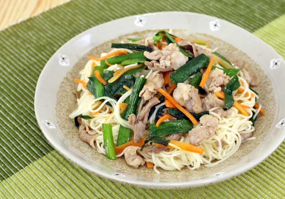 さっぱり塩味の炒めそうめん