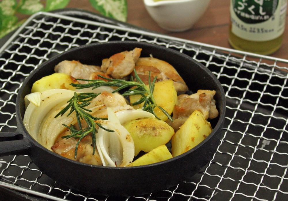 鶏肉とじゃがいものさっぱりスキレット