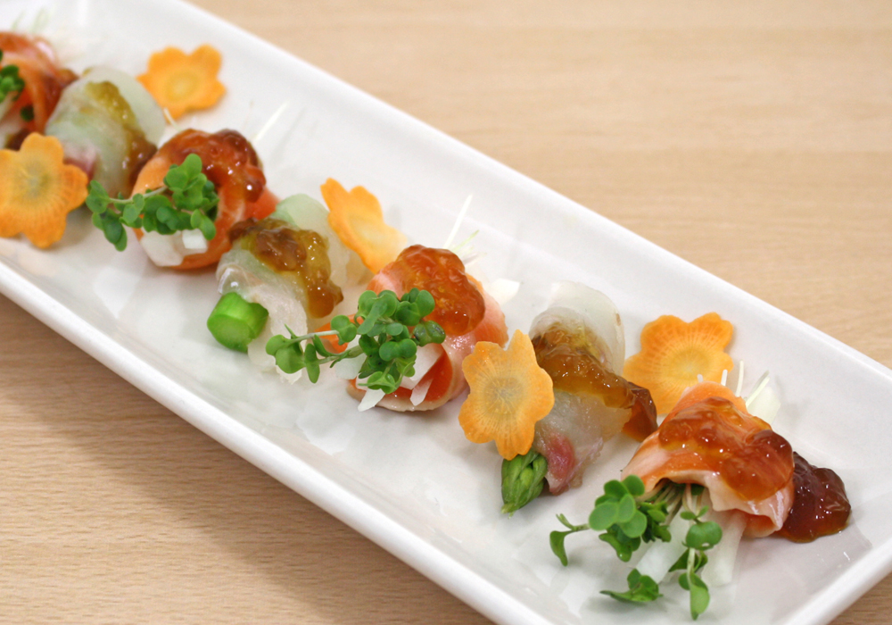 魚と野菜のジュレぽん酢かけ